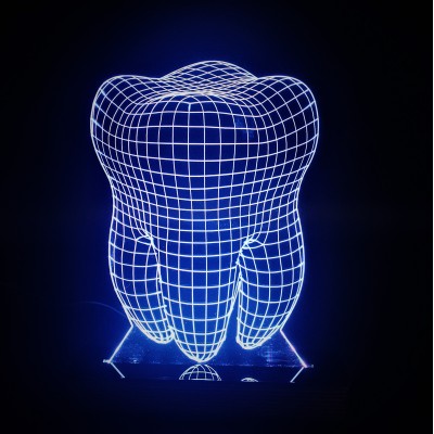 Acrylic colour changing table LED lamp 3D tooth