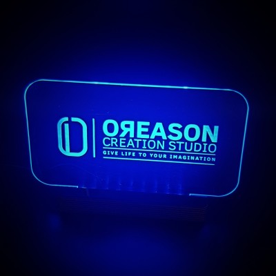 Acrylic colour changing table LED lamp with custom logo or design