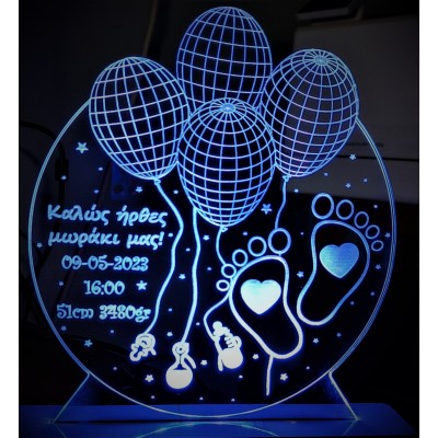 Acrylic colour changing table LED lamp for new born babies