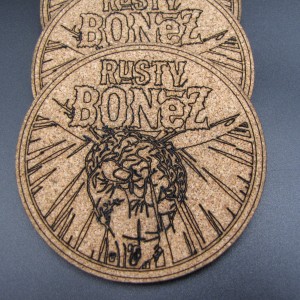 Rusty Bones band round shape coasters set